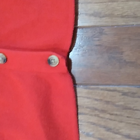 Essential Elements Women's Medium Cotton Button Front Wool Vest Red - Picture 5 of 11